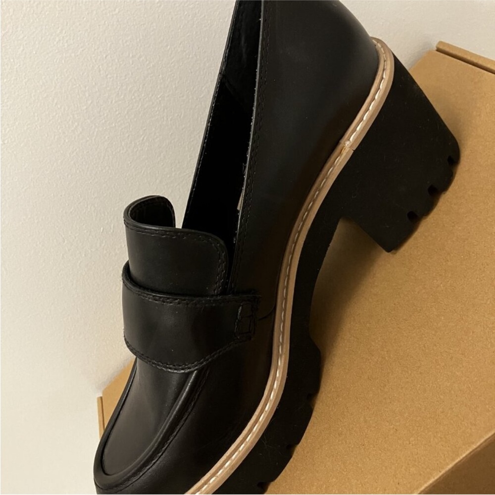 Dolce Vita Halona Onyx Leather Lug Sole Loafers - Picture 2 of 3
